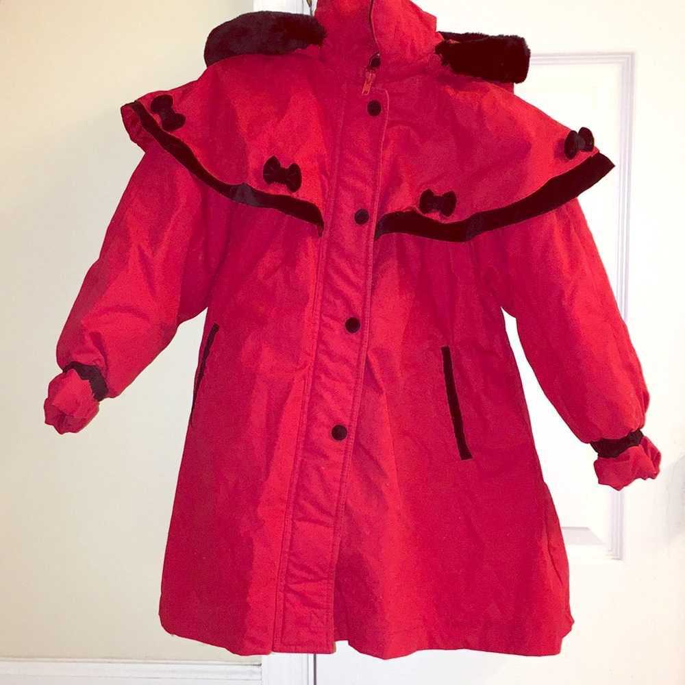 Red dressy coat little girls size 6X